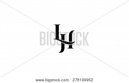 Initials L And H 5 Letter Vector Image