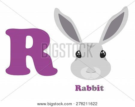 English Child Alphabet The Letter R A Rabbit