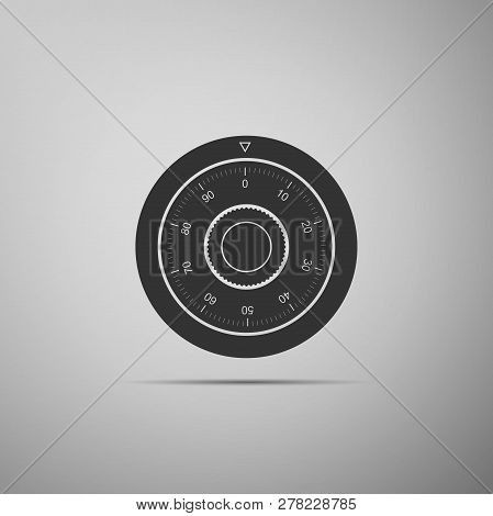 Safe Combination Lock Wheel Icon Isolated On Grey Background. Protection Concept. Password Sign. Fla