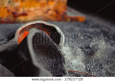 Steel Billet Square Shaped On The Ground