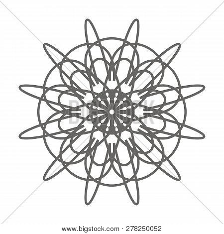 Simple Vector Mandala Shape For Coloring, An Ideal Coloring Page For Kids And Adults