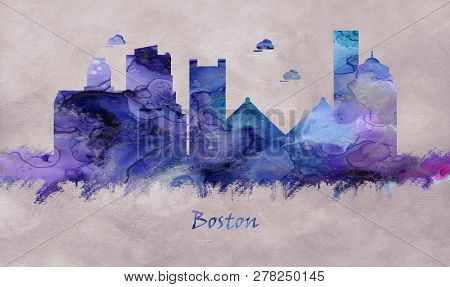 One Of The Oldest Cities In The U.s, Boston City In Massachusetts, Skyline