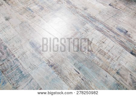 Background Of Gray Boards With Small Spots Of Blue And Brown Layers