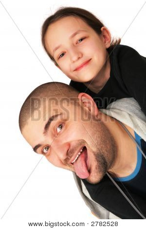 Father With Daughter Posing