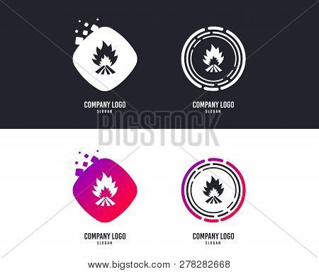 Logotype Concept. Fire Flame Sign Icon. Heat Symbol. Stop Fire. Escape From Fire. Logo Design. Color