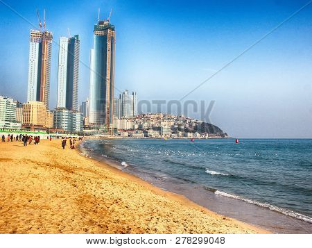 Winter Haeundae Beach, Busan, South Korea, Asia