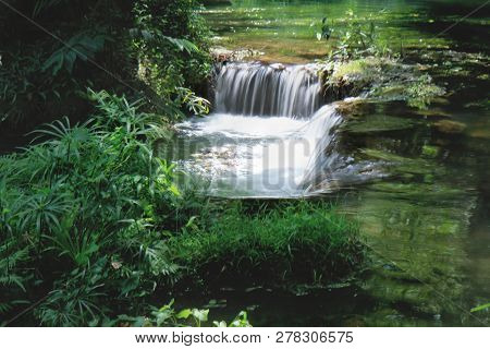Swimming Area Of  Small Waterfall As Namtok Chet Sao Noi In National  Park,thailand.