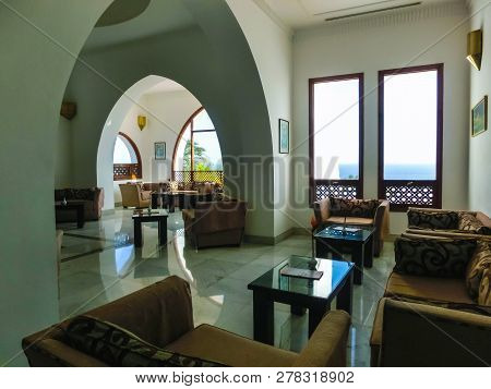 Sharm El Sheikh, Egypt - January 03, 2019: The Lobbi At Domina Coral Bay 5 Star Complex Consists Of 