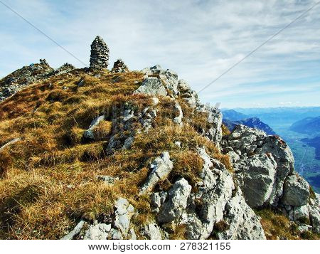Rocky Peak Frumsel In The Churfirsten Mountain Range - Canton Of St. Gallen, Switzerland