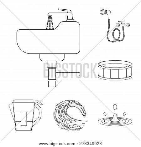 Vector Illustration Of Water And Drop Logo. Set Of Water And Splash Stock Vector Illustration.