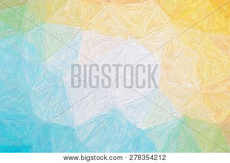 Lovely Abstract Illustration Of Red, Blue And Yellow Impasto With Large Brush Paint. Useful  For You