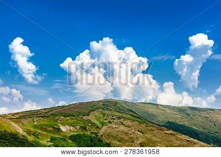 Beautiful Cloudscape View In Carpathian Mountains.
