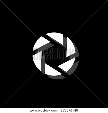 Diaphragm. White Flat Simple Icon With Shadow