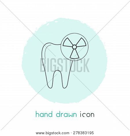 Tooth X-ray Icon Line Element.  Illustration Of Tooth X-ray Icon Line Isolated On Clean Background F