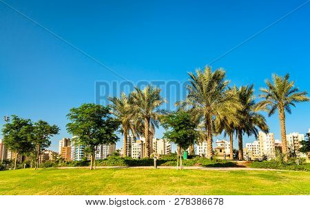 View Of Boulevard Park In Salmiya City, Kuwait