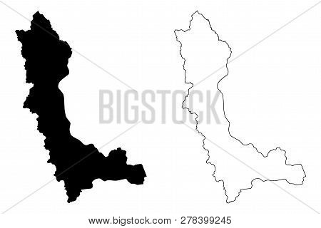 West Azerbaijan Province (provinces Of Iran, Islamic Republic Of Iran, Persia) Map Vector Illustrati