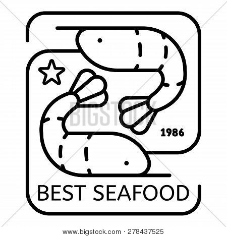 Best Sea Food Logo. Outline Best Sea Food Vector Logo For Web Design Isolated On White Background