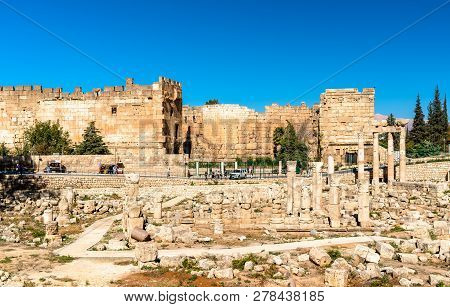 Ruins Of The Temple Of The Muses At Baalbek In Lebanon