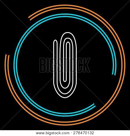 Paper Clip Sign, Attachment Icon - Paper Clip, Email Attachment, Attached File. Thin Line Pictogram 
