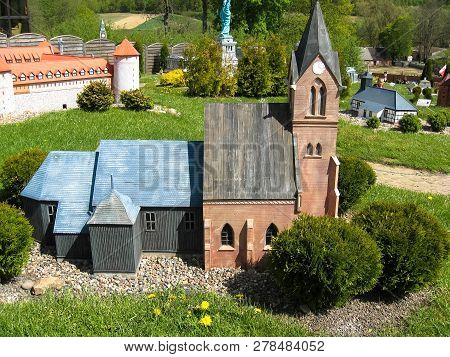 Strysza Buda (mirachowo), Poland - May 03, 2014: Kaszubski Miniature Park. Scale Model