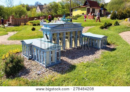 Strysza Buda (mirachowo), Poland - May 03, 2014: Kaszubski Miniature Park. Scale Model Of The Brande