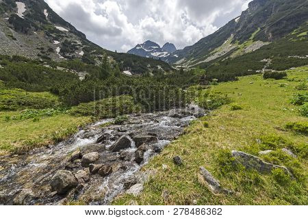 Summer Landscape Of Malyovitsa Peak And Malyoviska River, Rila Mountain, Bulgaria