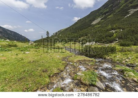 Summer Landscape Of Malyoviska River Valley, Rila Mountain, Bulgaria