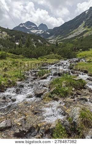 Summer Landscape Of Malyovitsa Peak And Malyoviska River, Rila Mountain, Bulgaria
