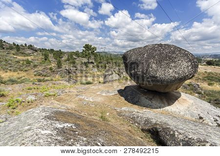 View Of The Mythical Granite Boulder, Called Bell Stone Or Penedo Do Sino, Which Is Surrounded By A 