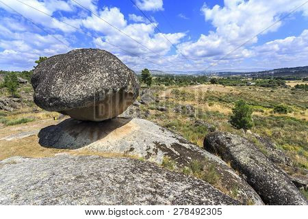 View Of The Mythical Granite Boulder, Called Bell Stone Or Penedo Do Sino, Which Is Surrounded By A 