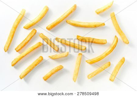 Top Down View Of Long Cut French Fries