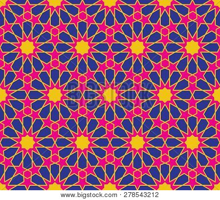 Religious Ornamental Star Seamless Pattern. Vector Illustration.