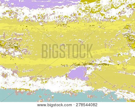 Yellow Grunge Wall Background. Rought Colorful Shabby Surface