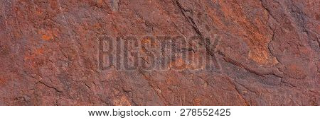 Hematite Ore Destroyed By Climatic Conditions. Banner For Design.