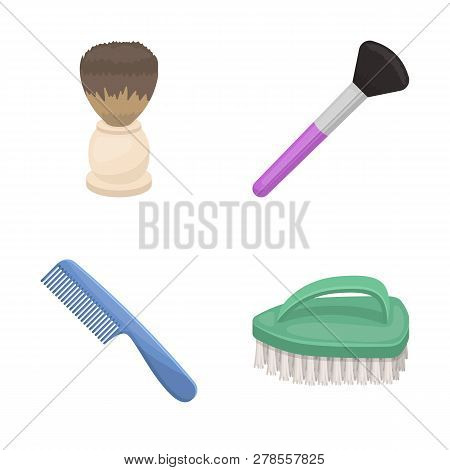 Isolated Object Of Brush  And Hygiene  Icon. Set Of Brush  And Shower Vector Icon For Stock.