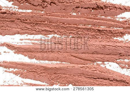 Cosmetic Background, Minerl Clay Texture. Mask Dry Clay For Facecare And Bodycare. Isolated On A Whi