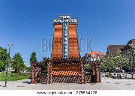 Bad Salzuflen, Germany - May 07, 2018: Graduation House With City Name In Bad Salzuflen, Germany