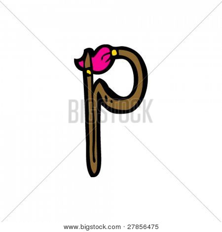 caricature de pinceau lettre p