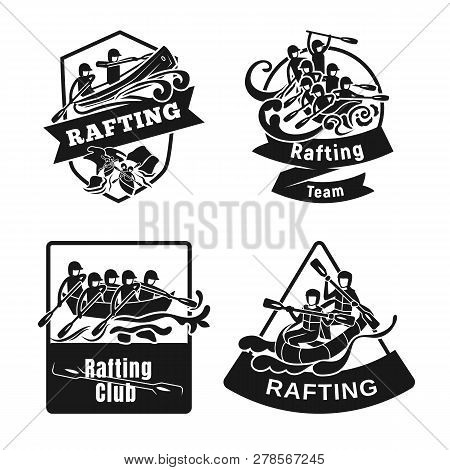 Rafting Kayak Icon Set. Simple Set Of Rafting Kayak Icons For Web Design On White Background