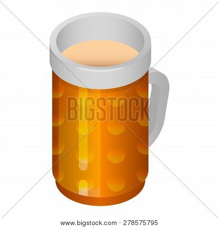 Beer Glass Mug Icon. Isometric Of Beer Glass Mug Icon For Web Design Isolated On White Background