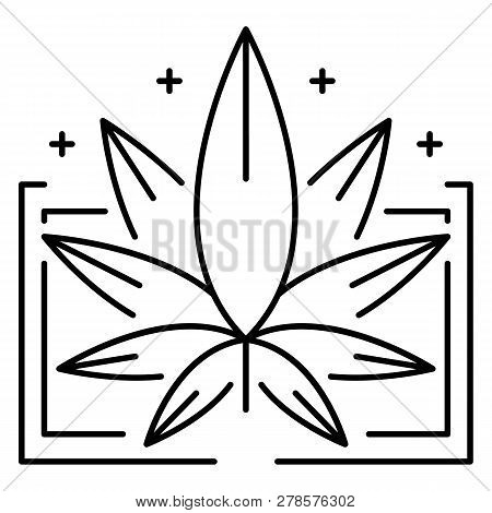 Medical Marijuana Leaf Logo. Outline Medical Marijuana Leaf Logo For Web Design Isolated On White Ba