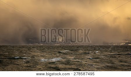 Storm On The Fiord Near Trondheim.