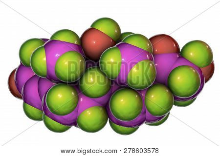Molecule Of Cortisol Hormone, 3d Illustration. Cortisol Is A Steroid Hormone Of Glucocoticoid Class 