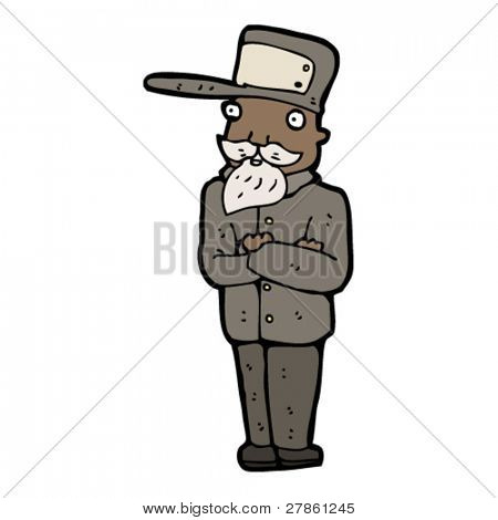 caricature de conducteur de train