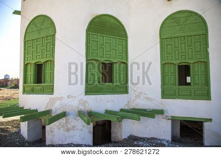 Old City In Jeddah, Saudi Arabia Known As Historical Jeddah. Old And Heritage Windows And Doors In J