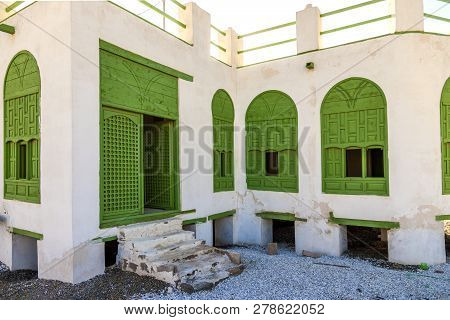 Old City In Jeddah, Saudi Arabia Known As Historical Jeddah. Old And Heritage Windows And Doors In J