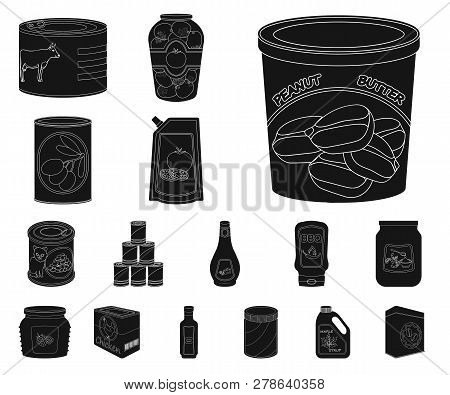 Isolated Object Of Can And Food Icon. Collection Of Can And Package Vector Icon For Stock.