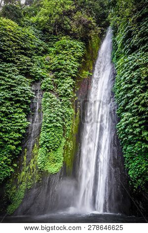 Red Coral Waterfall In Munduk, Bali, Indonesia