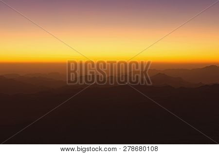 Majestic View Of Mount Sinai (mount Horeb, Gabal Musa, Moses Mount) At Sunrise. Sinai Peninsula Of E