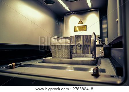 Model With Supports Created In Laser Sintering Machine Stays In